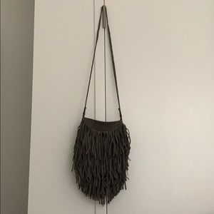 Dark Grey Fringes Bag